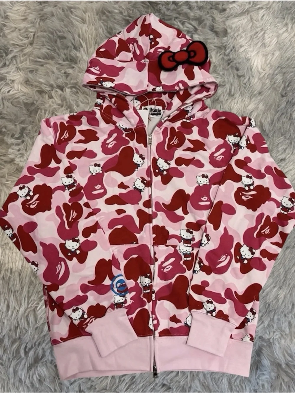 Hello Kitty Pink & Red Camo Bape Hoodie